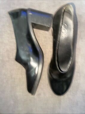 COS Black Leather MED-Heel Ballet Pumps